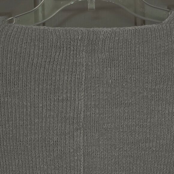 Zuza Bart Linen Knit Cardigan Minimalist Asymmetrical Taupe Lagenlook Sweater - Picture 2 of 10